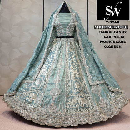 Fancy Green Blue Lehenga