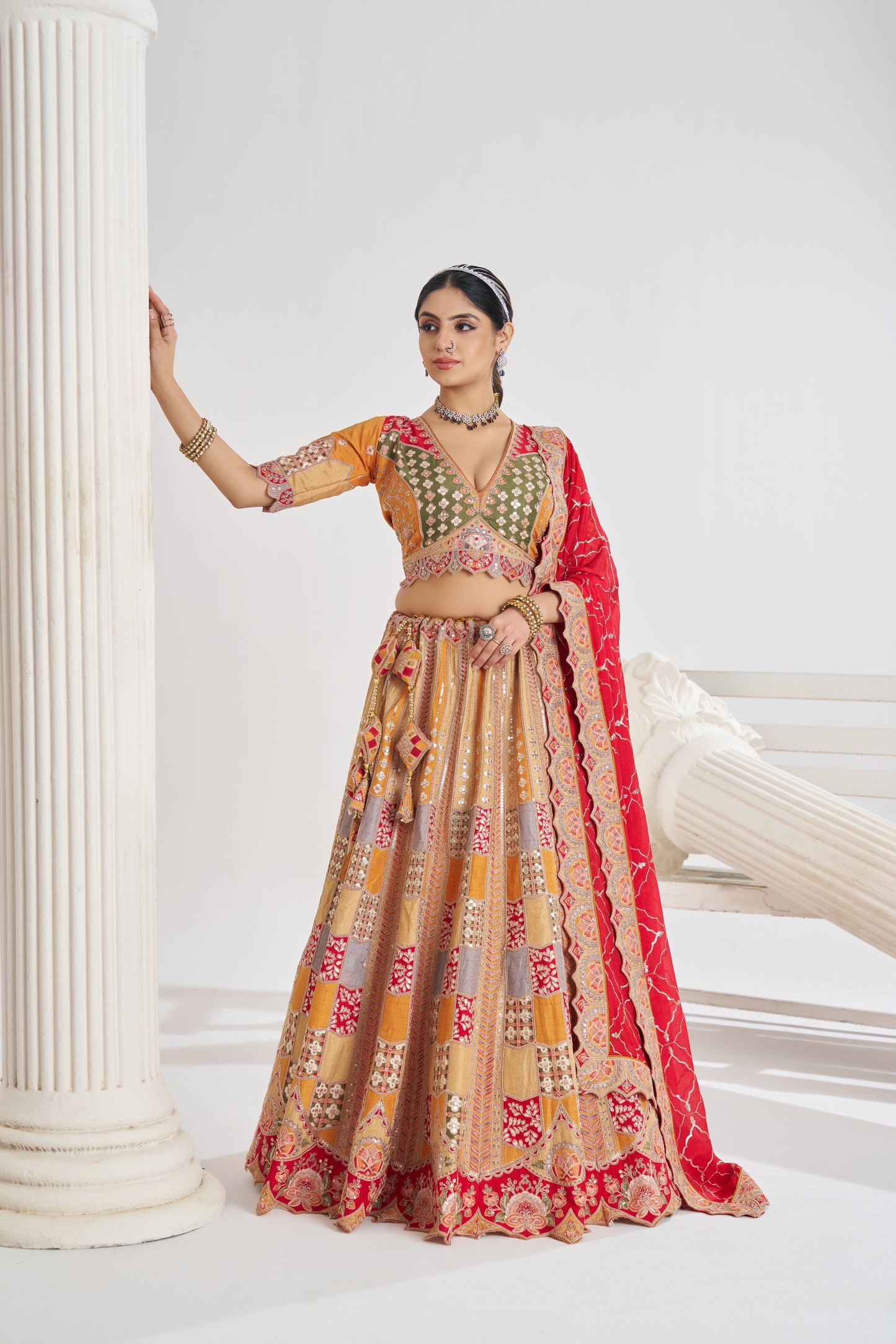 Pretty mustard girlish lehenga 128