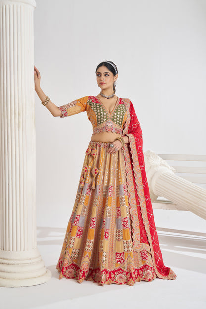 Pretty mustard girlish lehenga 128