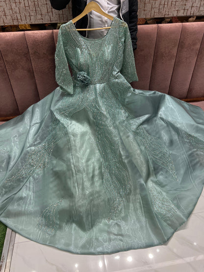 Engaging Sky blue gown