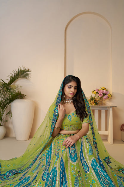 Amazing green girlish lehenga 484