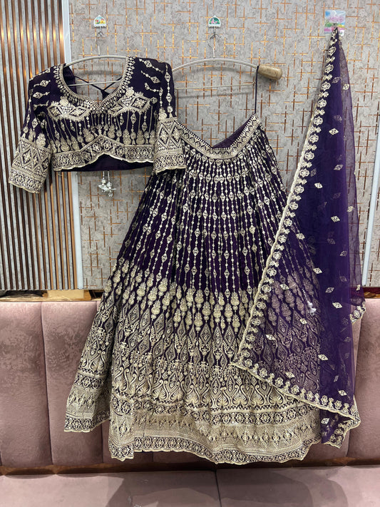 Ready to wear purple crop top Lehenga - Shopping World