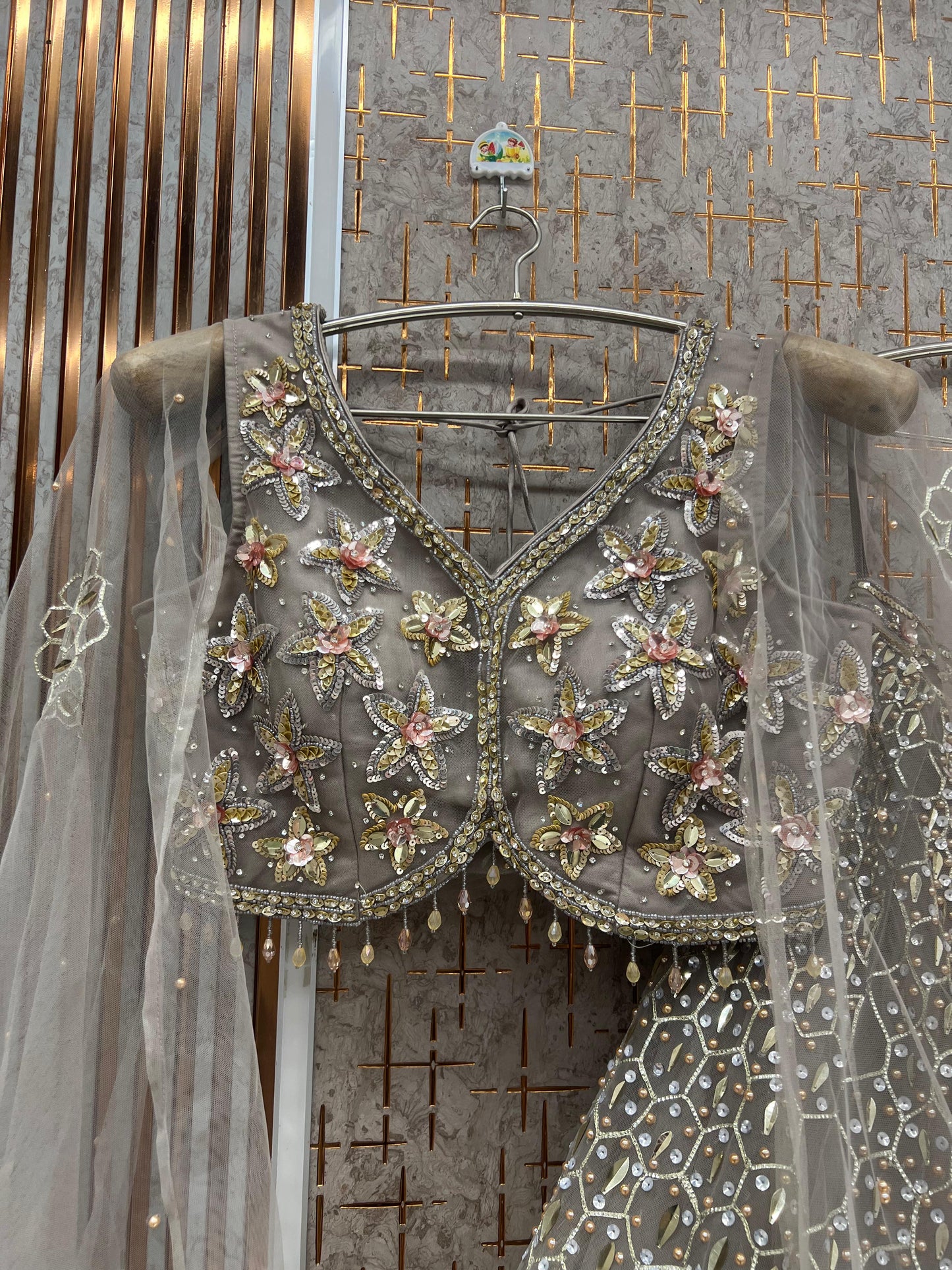 Peach Pdp Crop Top Lehenga - Shopping World