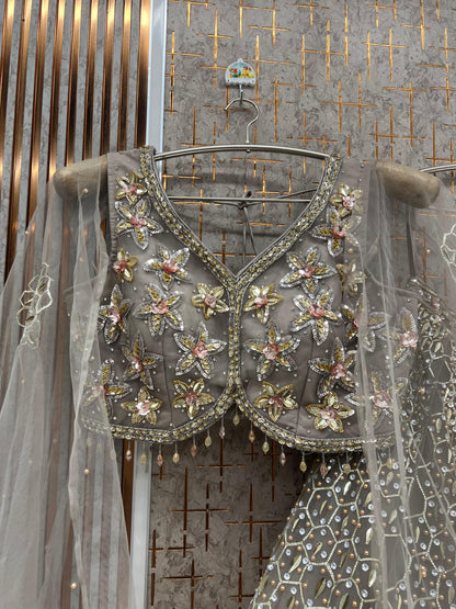 Peach Pdp Crop Top Lehenga - Shopping World