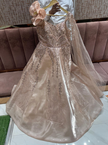 Peach Heavy Gown - Shopping World