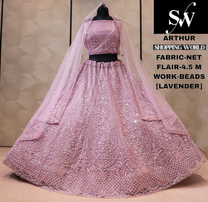 Net pink Lehenga