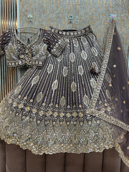 Lavender Crop Top Lehenga