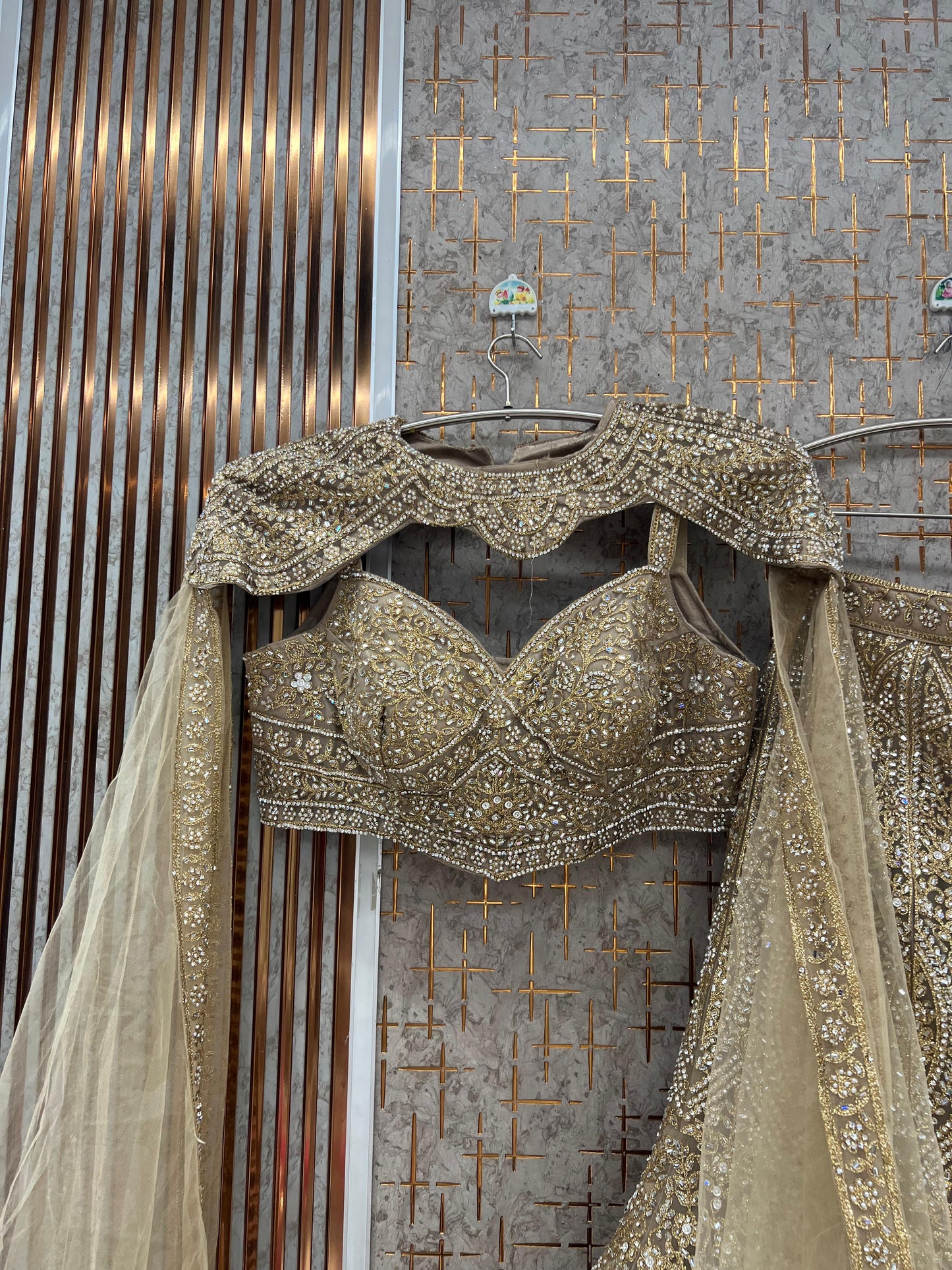 Chiku golden Crop Top Lehenga