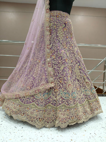 Lavender Peacock Lehenga