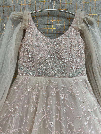 Sky Blue Heavy Handwork Gown