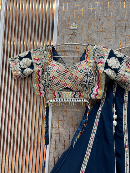 Fantastic Hot pink crop Top Lehenga