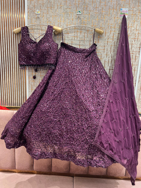 (Copy) Majestic yellow Crop Top Lehenga