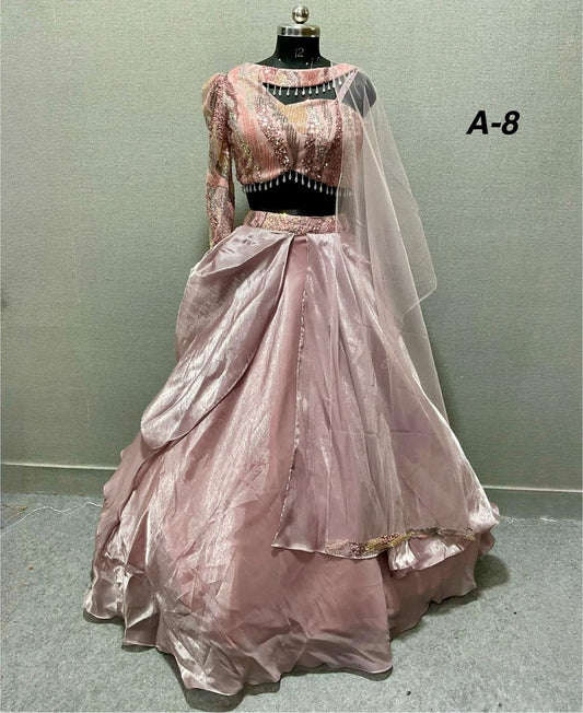Pink Crop Top Gown