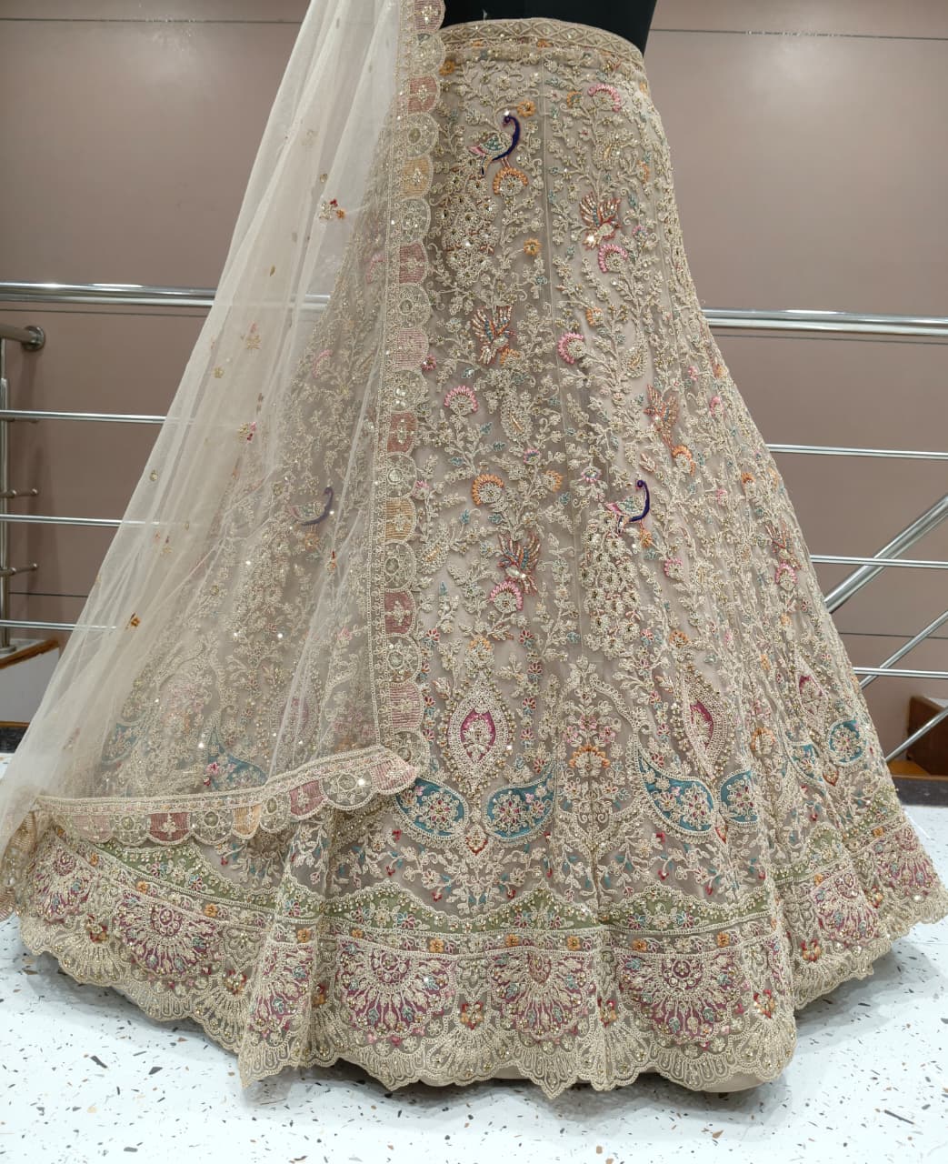 Lavender Peacock Lehenga