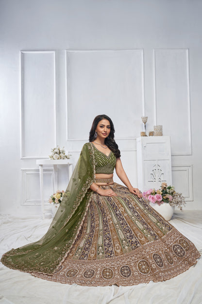 Khoobsurat green lehenga