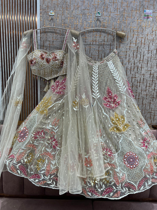 Off White Pdp crop top Lehenga