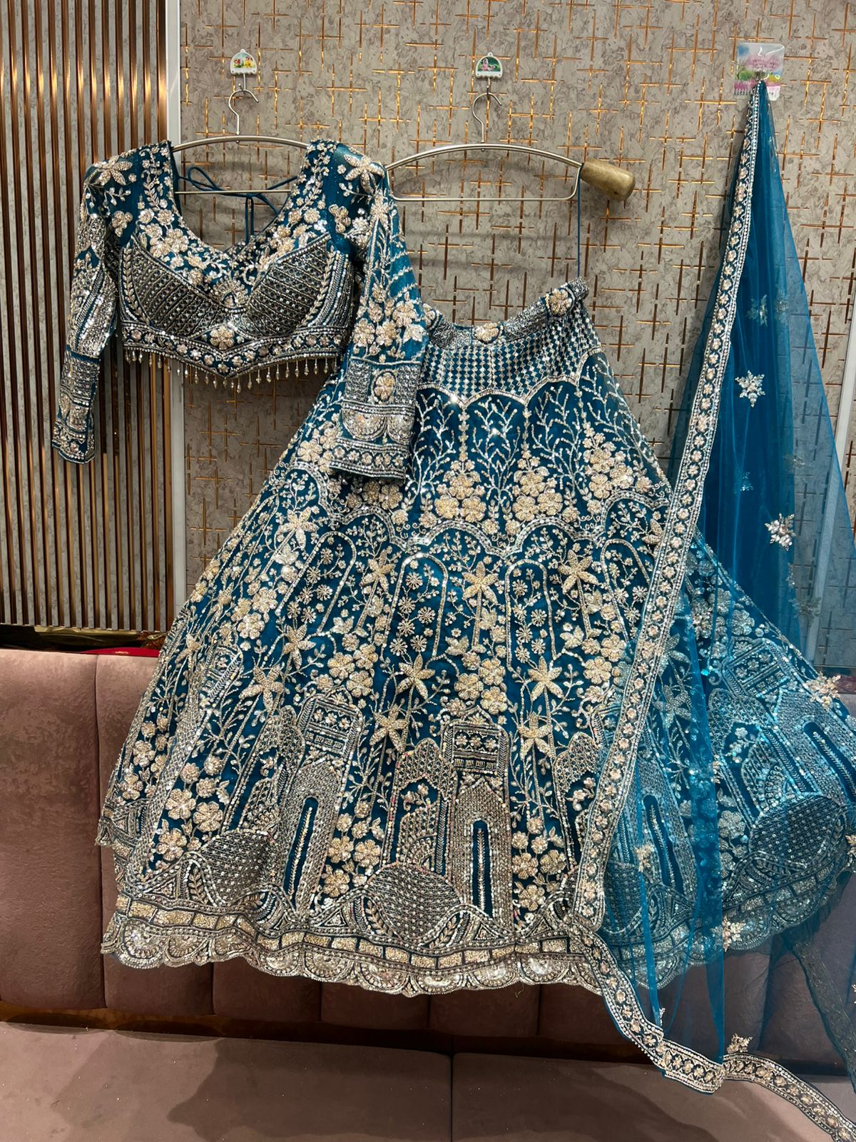 Ready to wear Blue crop top Lehenga - Shopping World