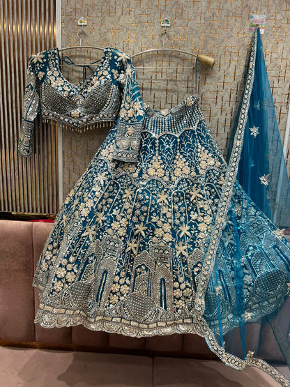 Ready to wear Blue crop top Lehenga - Shopping World