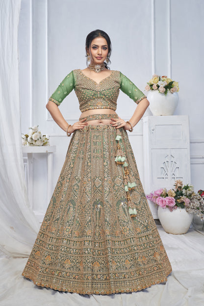 Astonishing pista green lehenga
