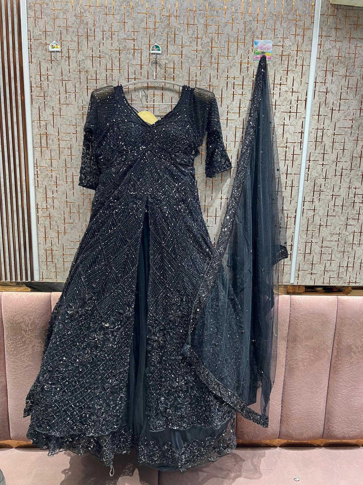 Black long Dress Farshi Gaharara Dress Special