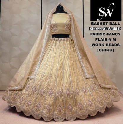 Fancy chiku golden Lehenga