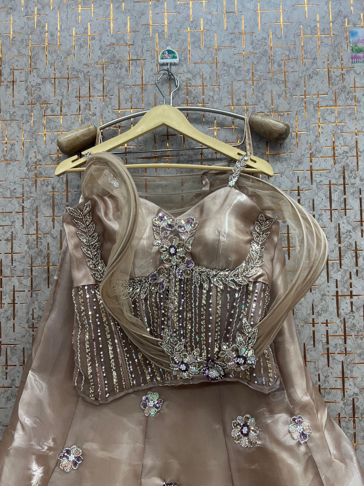 Blue Crop Top Lehenga - Shopping World