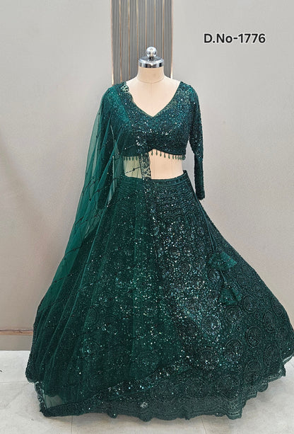 Gorgeous Cherry red on red Monotone Crop top Lehenga