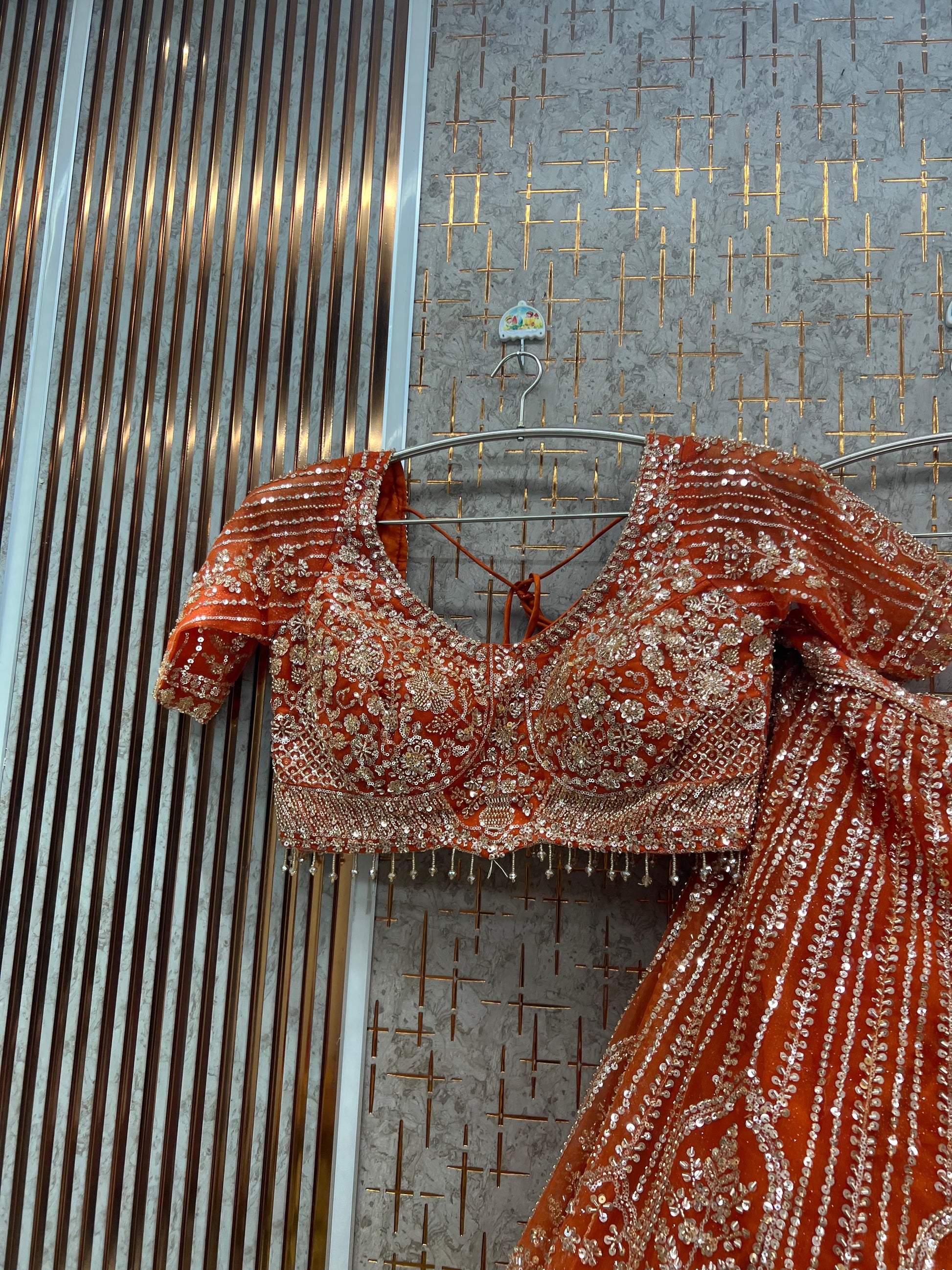 Ready to wear Hot pink Crop Top Lehenga - Shopping World