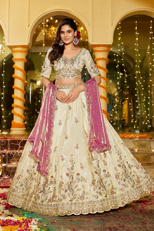 Awesome White pink Lehenga 2442