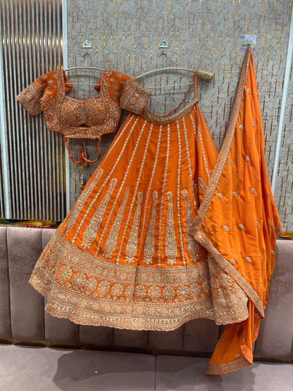 Purple Crop top Lehenga