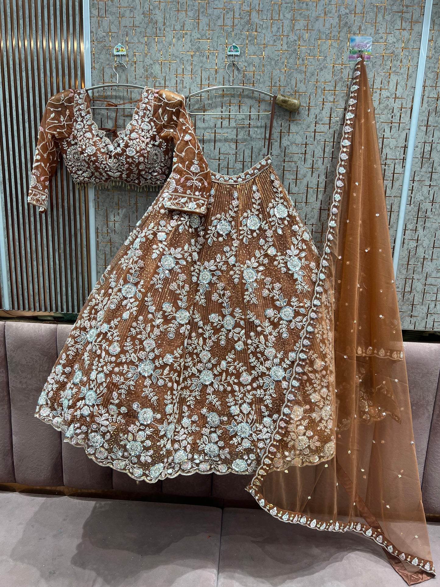 Lovely Lilac Crop Top Lehenga