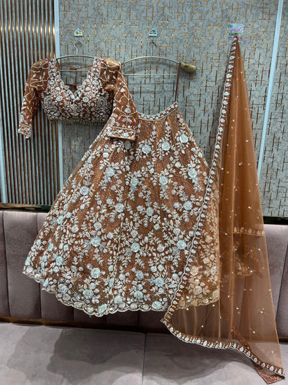 Lovely Lilac Crop Top Lehenga