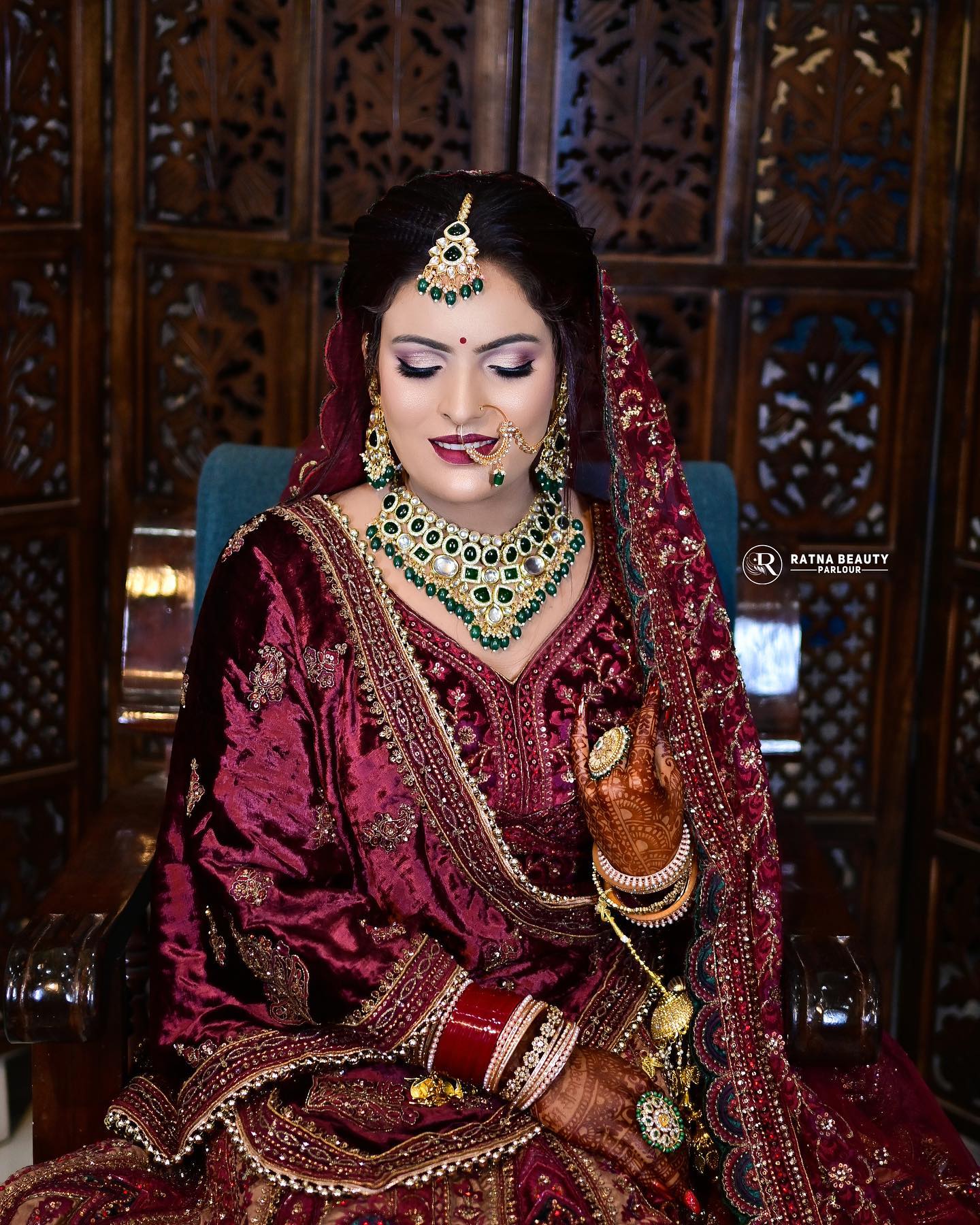 Happy customer royal maroon bridal lehenga - Main Image
