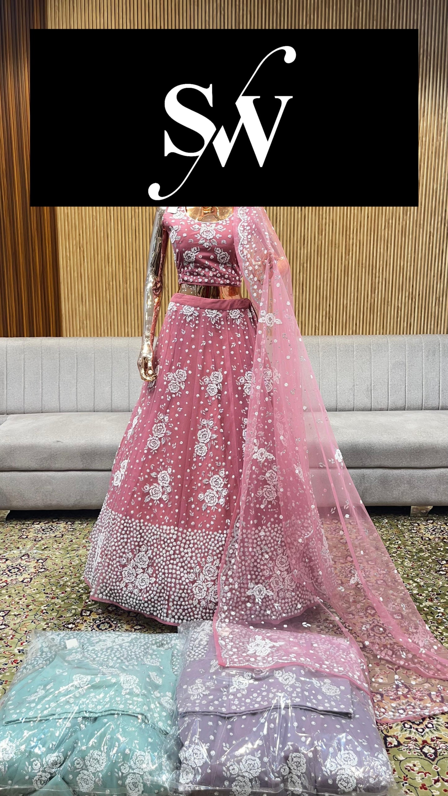Baby Pink Crop Top Lehenga