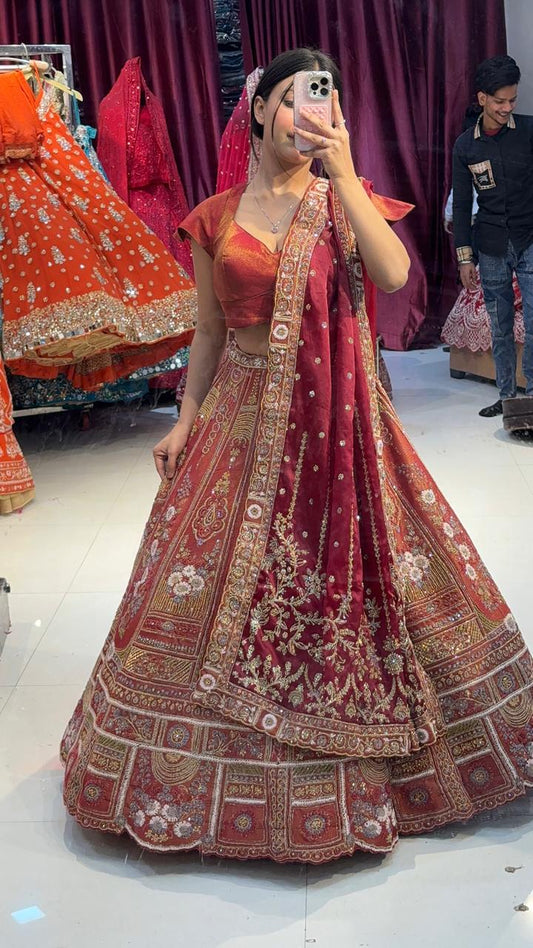 Pink Double Shade Bridal Lehenga (Happy Customer)