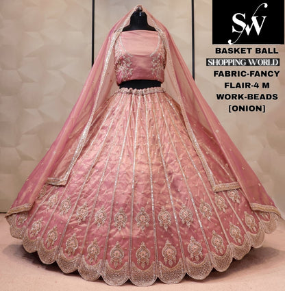 Fancy chiku golden Lehenga