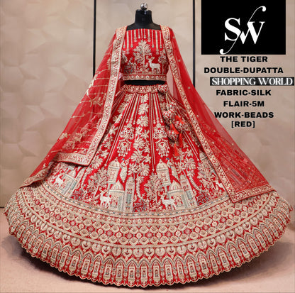 Red silk bridal Lehenga