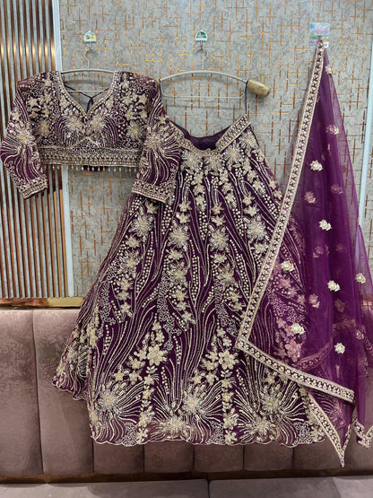 Hot pink Crop Top Lehenga