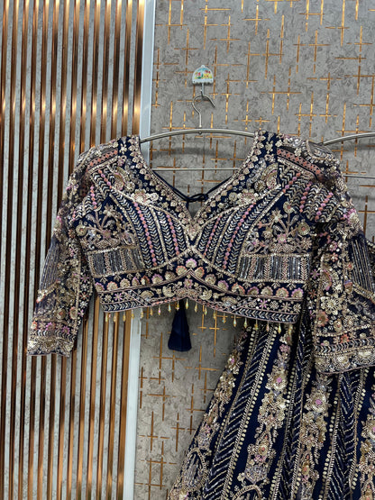 Black Crop Top Lehenga