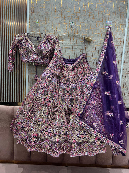 Purple Crop Top Ready to wear Lehenga
