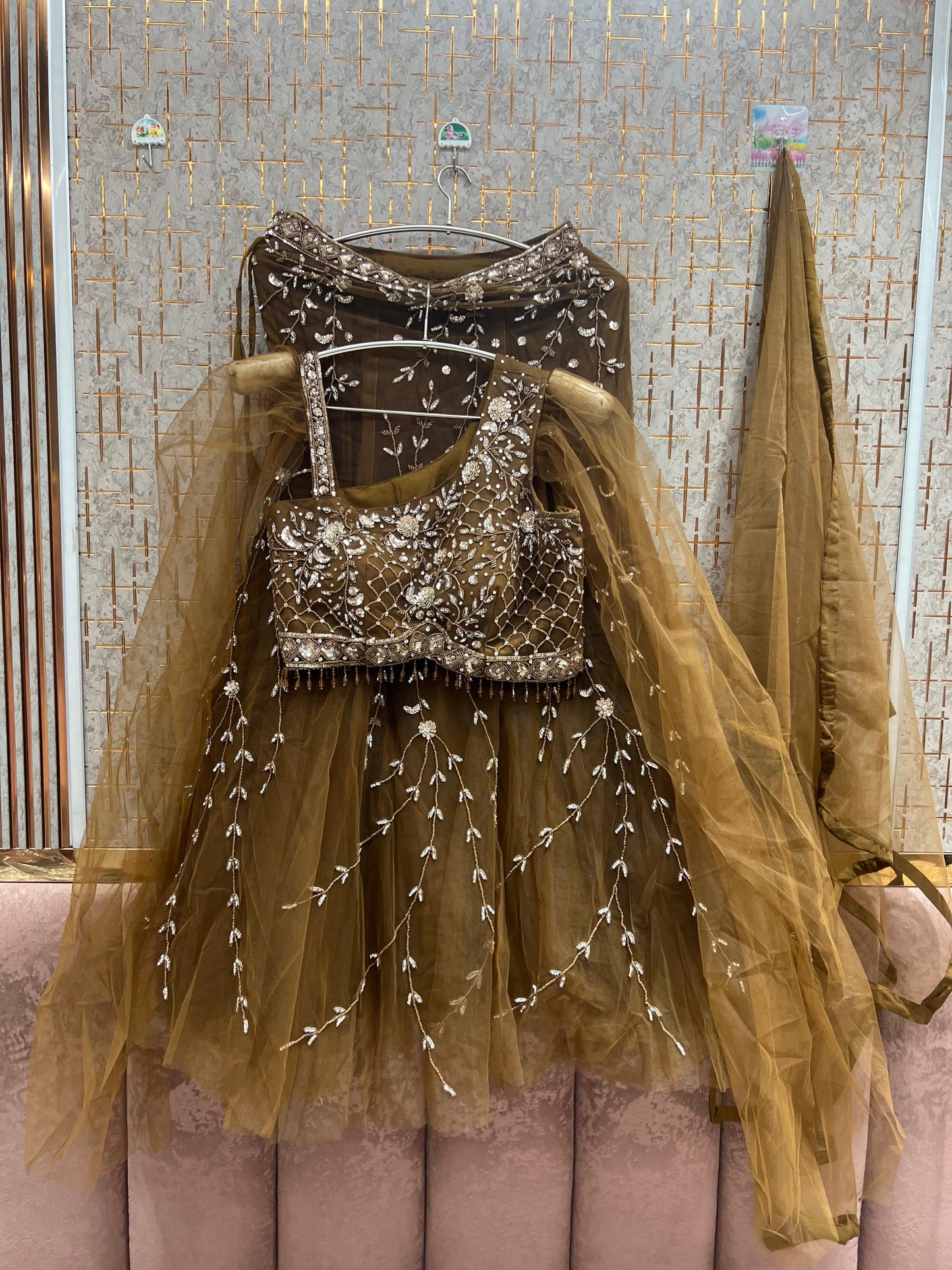 Mustard Crop Top Lehenga - Shopping World