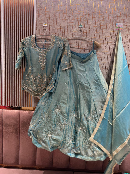 Lavender Crop Top Lehenga