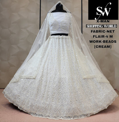 Net Chiku Golden Lehenga