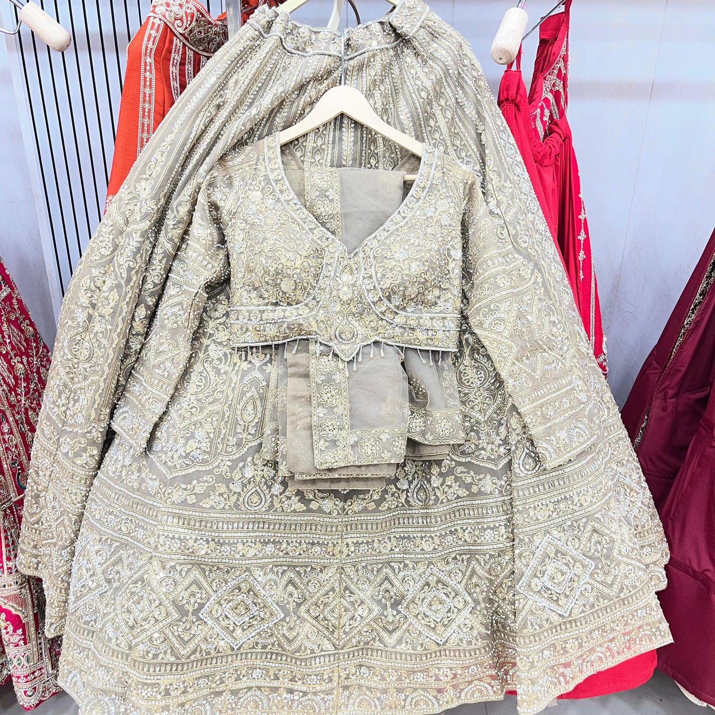 Majestic Lavender crop Top Lehenga