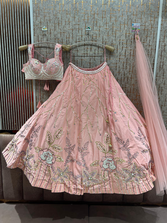 Baby Pink pdp Crop Top Lehenga