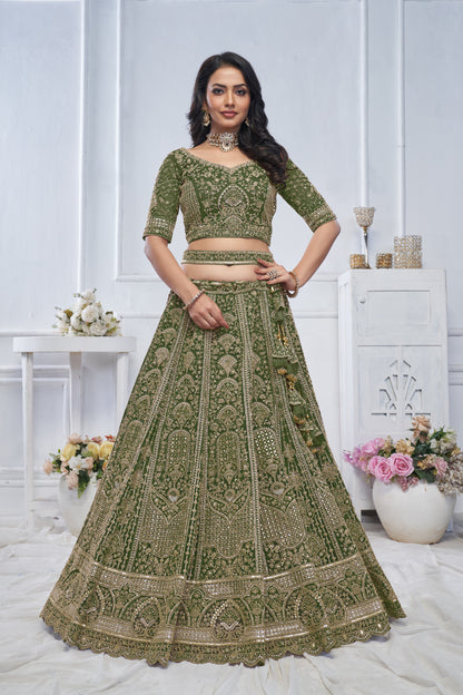 Designer green lehenga