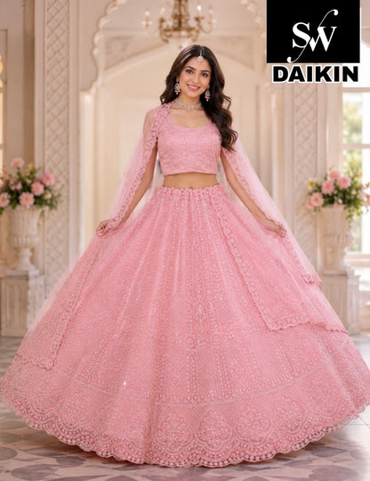 Net Lavender Lehenga