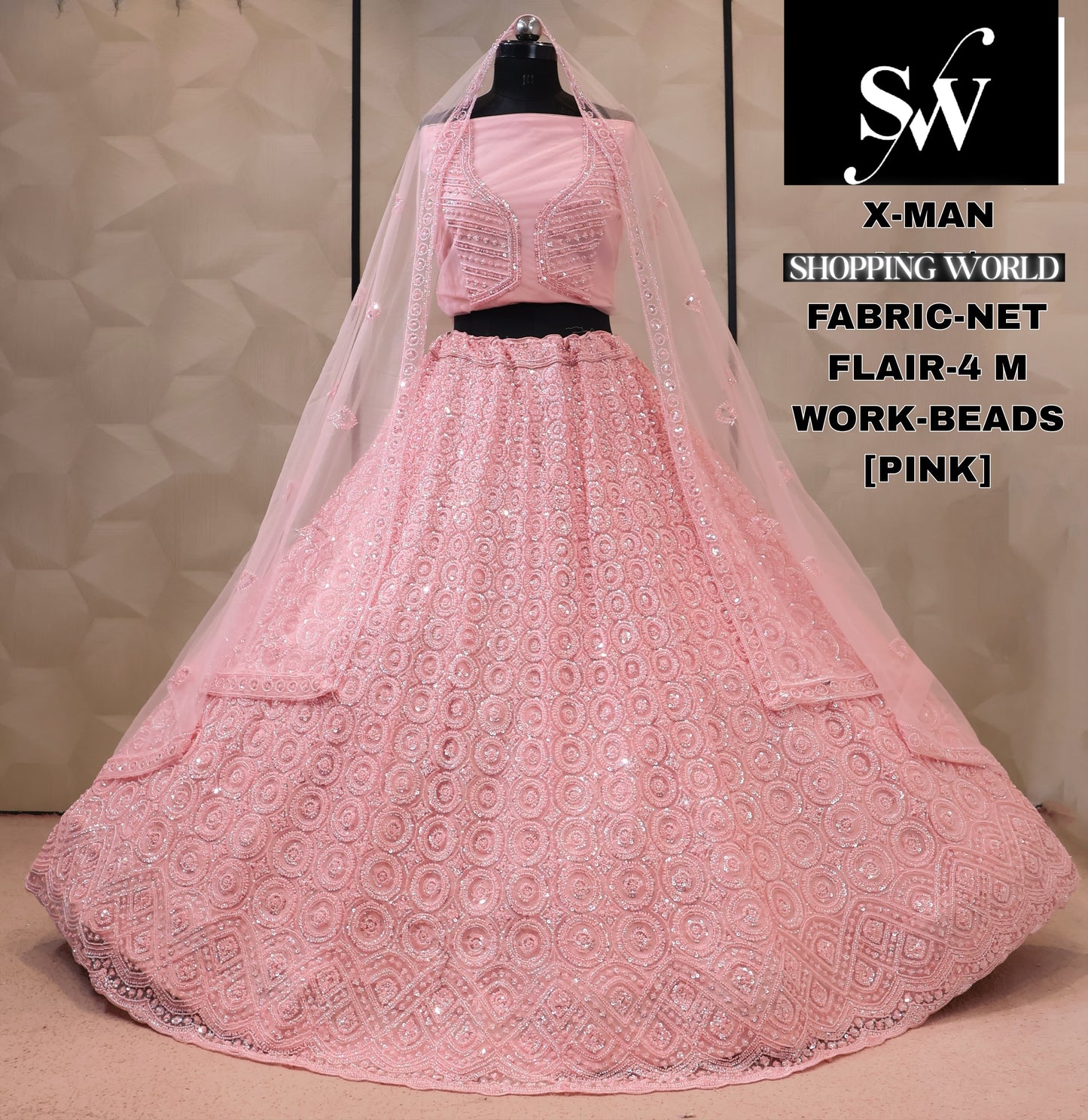 Net Chiku Golden Lehenga