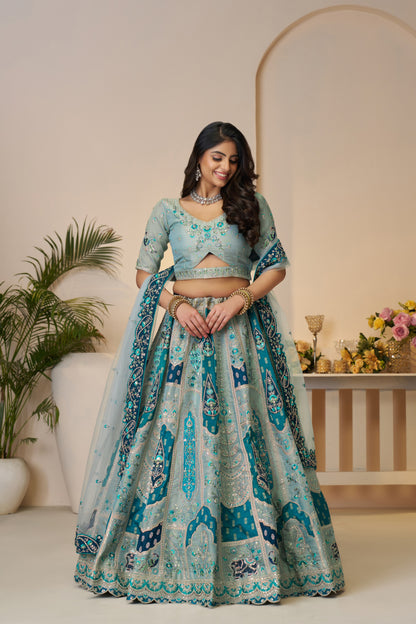 Gorgeous sky blue girlish lehenga 492
