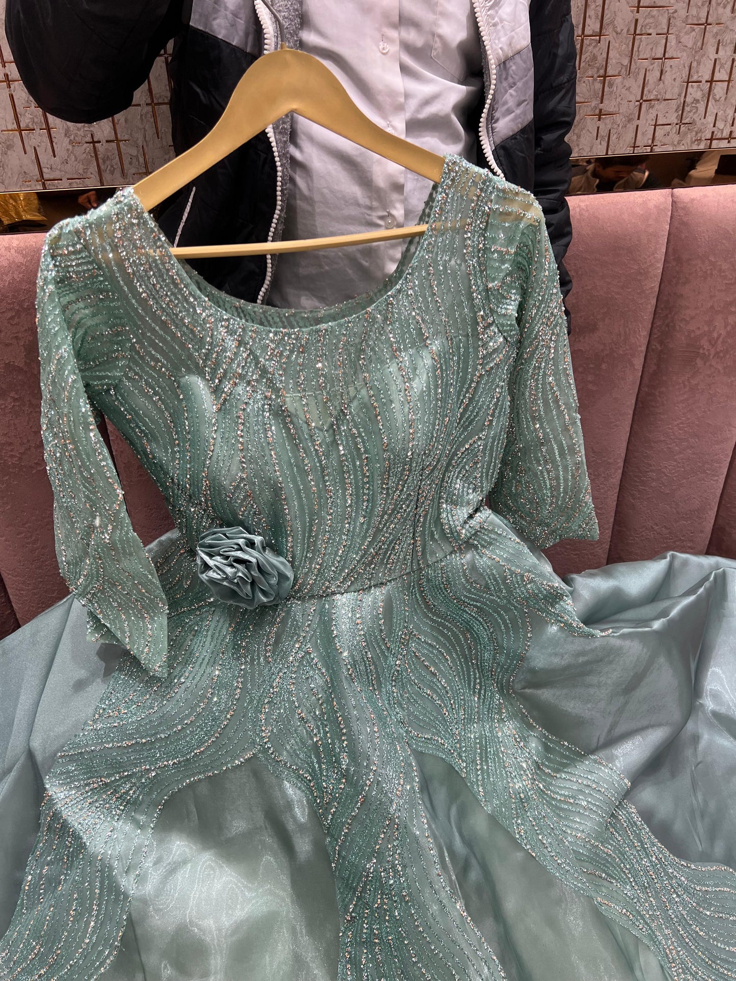 Engaging Sky blue gown